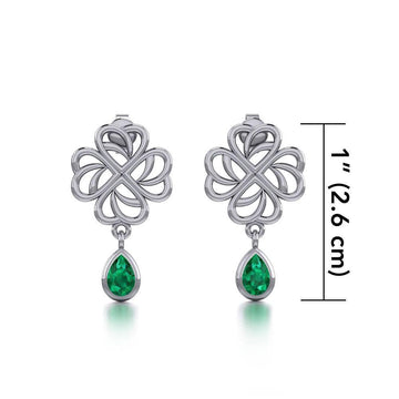 Lucky Four Leaf Clover Shamrock Silver Post Earrings TER1733 - Jewelry